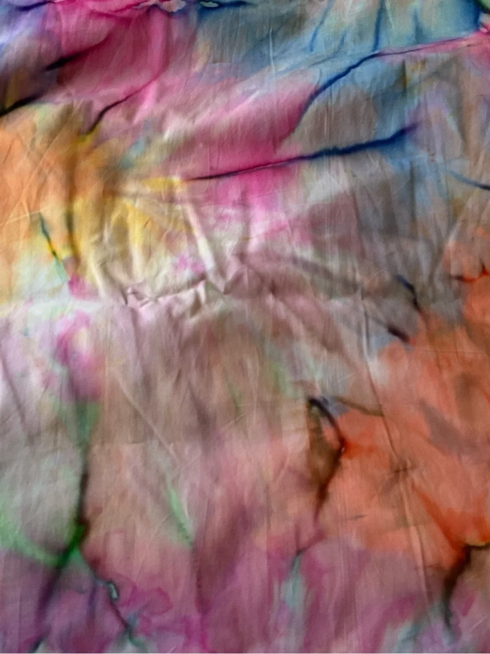 Tie Dye Fabric Quilting Sewing Material Crafts Green Blue Pink Cotton 74x108